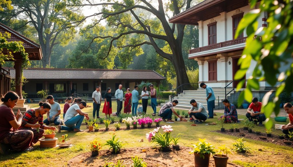 how to volunteer at Lumbini monasteries