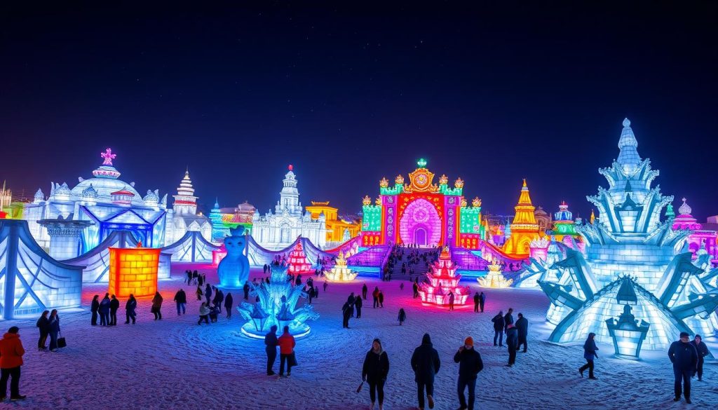 ice art at Harbin International Ice and Snow Sculpture Festival