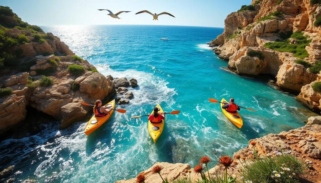 kayaking adventures in Gozo's coastline