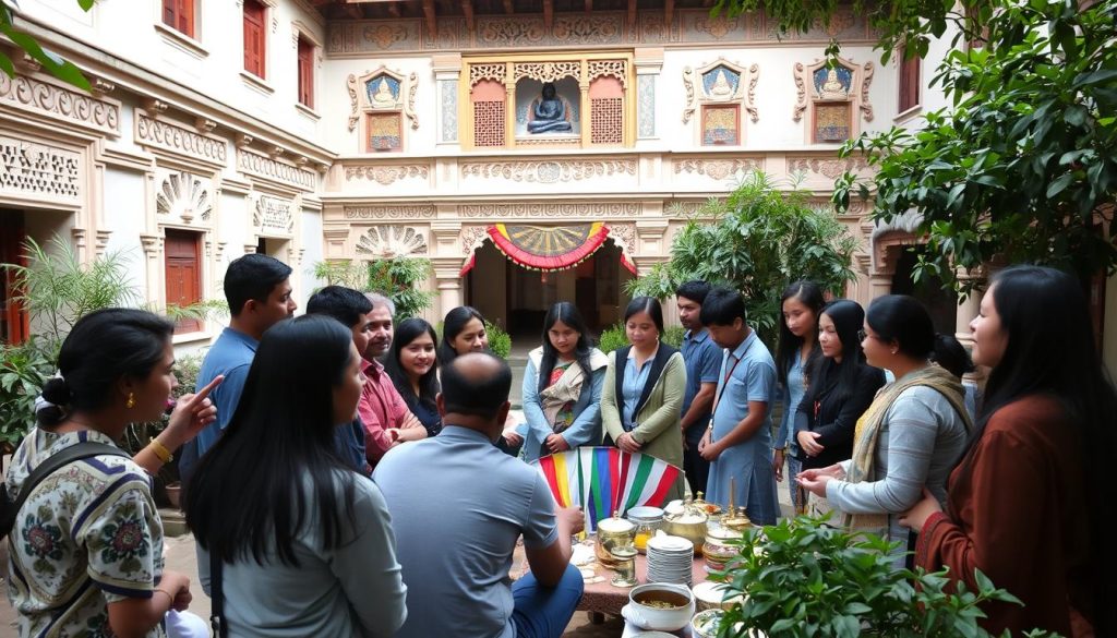 language barriers in Lumbini monasteries