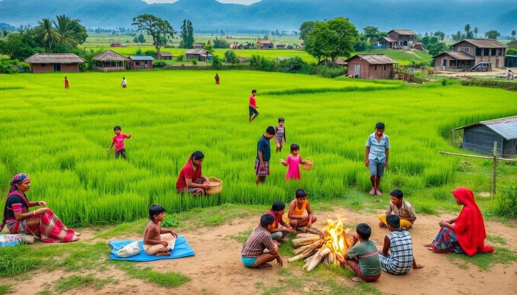 local activities in Tharu villages local activities in Tharu villages