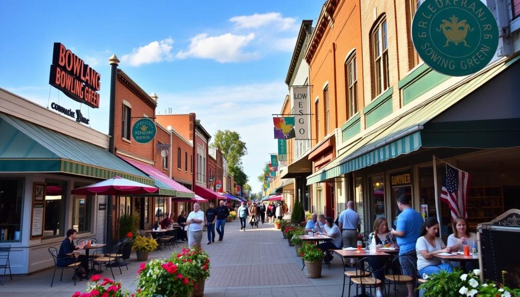 local flavor dining options Bowling Green shopping district