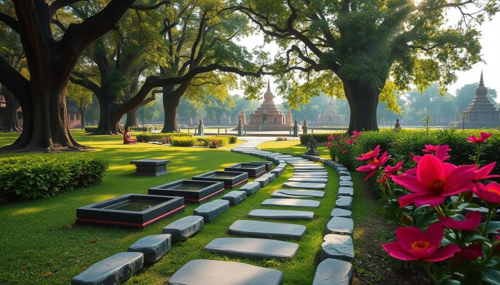 meditation gardens in Lumbini