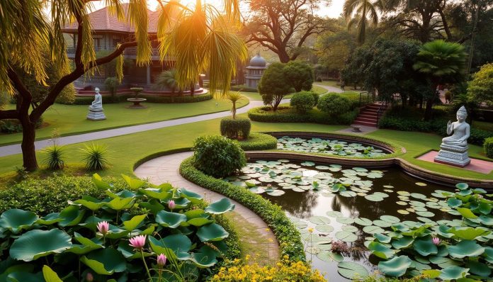 meditation gardens in lumbini