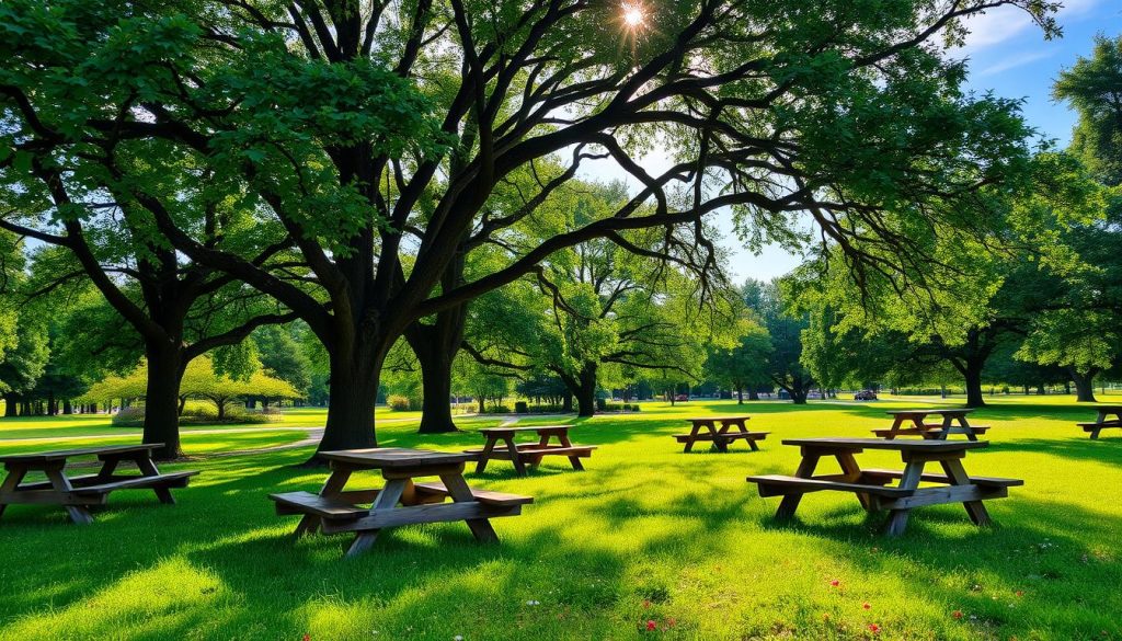 park with picnic tables park with picnic tables