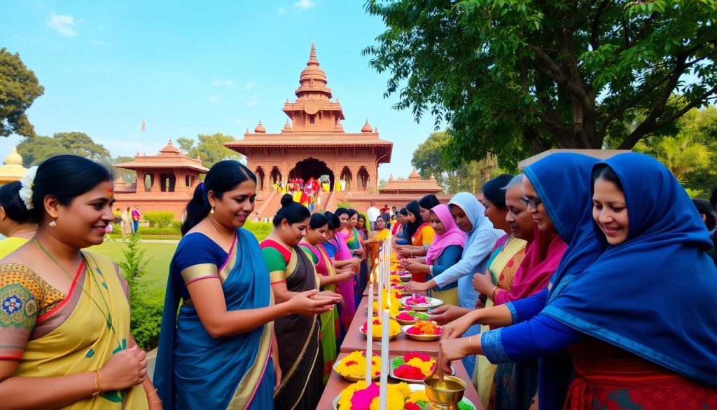 participating in ceremonies in Lumbini