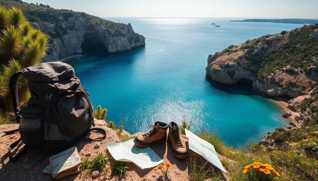 preparing for hiking in Gozo