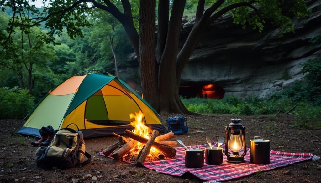 tent camping Mammoth Cave essentials