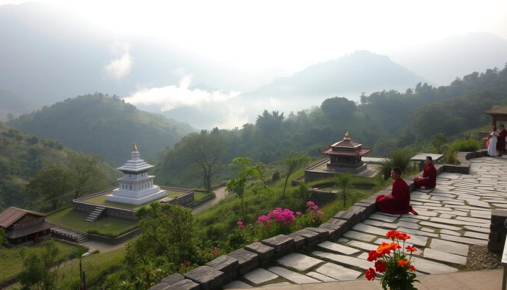 tranquil atmosphere at Kopan Monastery tranquil atmosphere at Kopan Monastery