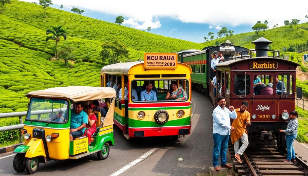 what are the options for public transportation in Nuwara Eliya?