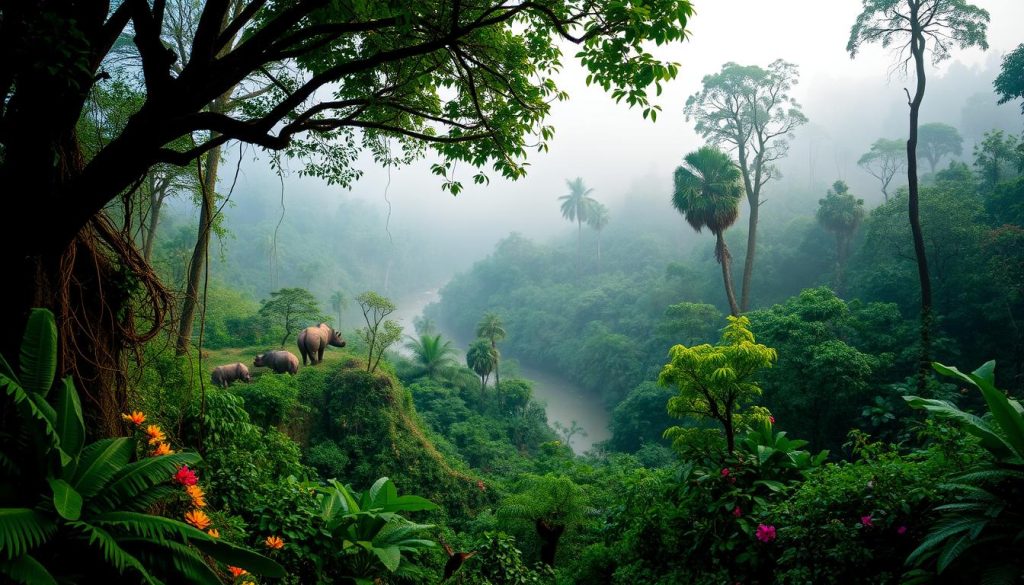 wildlife-rich jungle in Chitwan National Park wildlife-rich jungle in Chitwan National Park