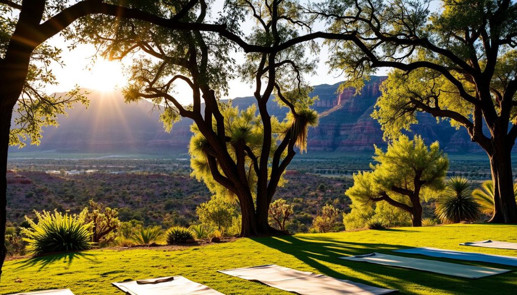 yoga retreats in Santa Fe with mountain views