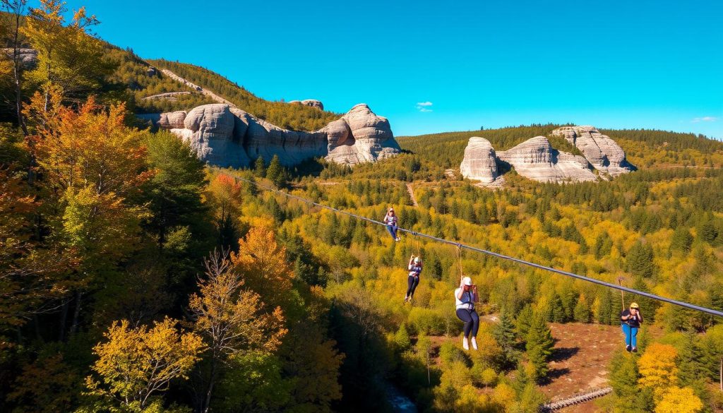 ziplining adventures in Wisconsin Dells