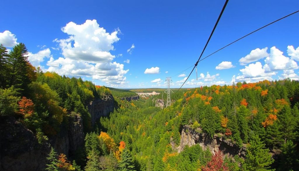 ziplining in Wisconsin Dells