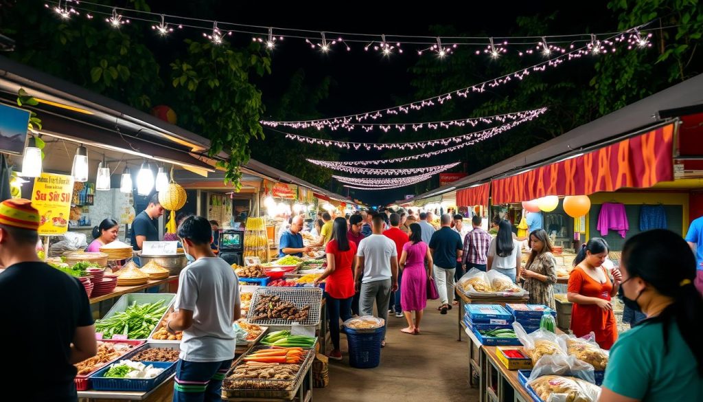 A vibrant street food experience at the Luang Prabang night market A vibrant street food experience at the Luang Prabang night market