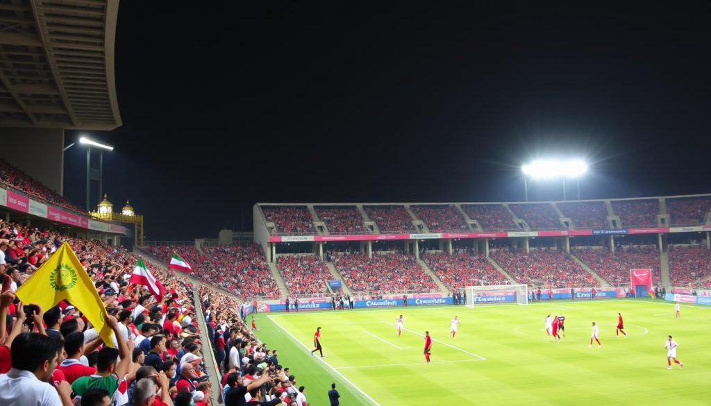 Al Khor Stadium during a football match Al Khor Stadium during a football match