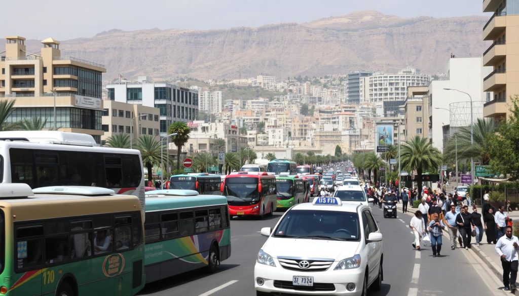 Amman public transportation services illustration Amman public transportation services illustration