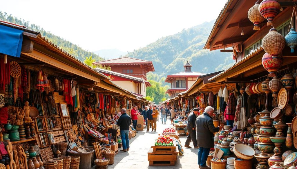Artisan souvenir shopping in Paro Artisan souvenir shopping in Paro