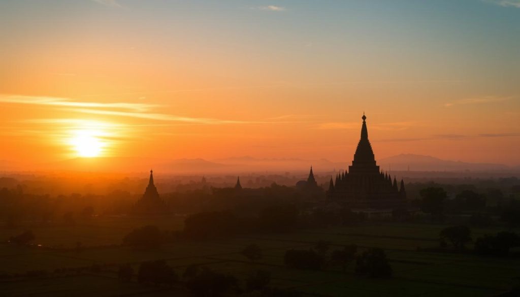 Bagan sunrise atmosphere Bagan sunrise atmosphere