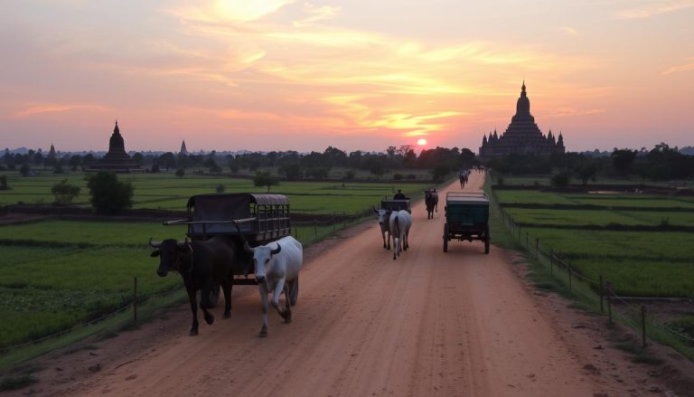 Bagan's traditional ox-cart tours and rural landscapes