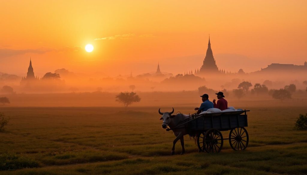 Bagan's traditional ox-cart tours and stunning Bagan sunrises Bagan's traditional ox-cart tours and stunning Bagan sunrises