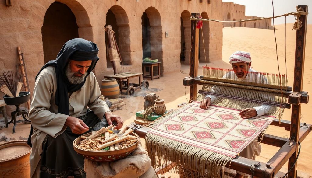 Bakhoor incense making and Sadu weaving in Al Wakrah Bakhoor incense making and Sadu weaving in Al Wakrah