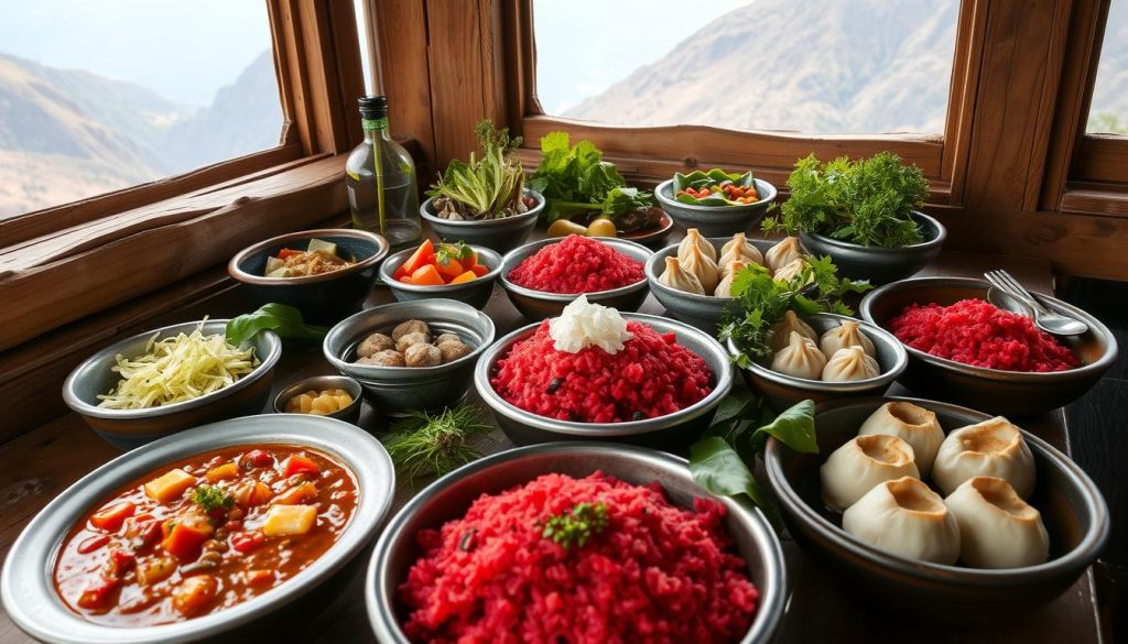 Bhutanese cuisine in Haa Valley Bhutanese cuisine in Haa Valley
