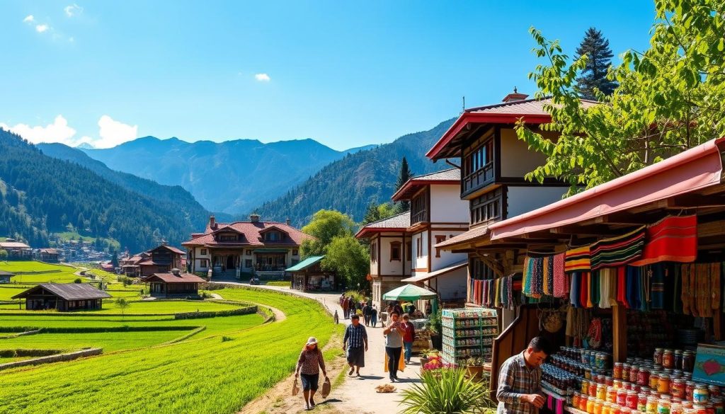 Bumthang Valley showcasing Bhutanese culture and handmade products. Bumthang Valley showcasing Bhutanese culture and handmade products.