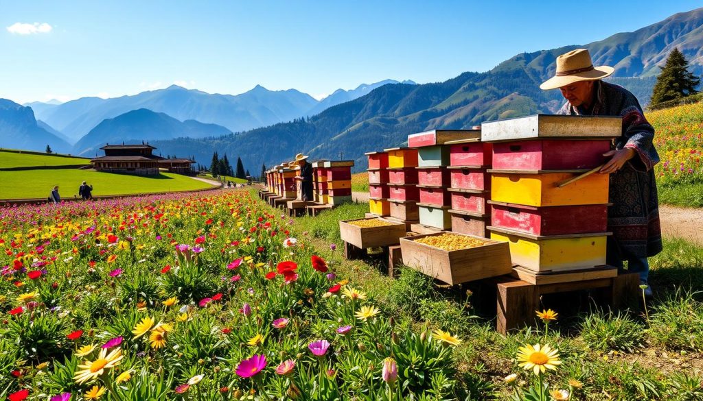 Bumthang beekeeping tours showcasing honey production activities Bumthang beekeeping tours showcasing honey production activities
