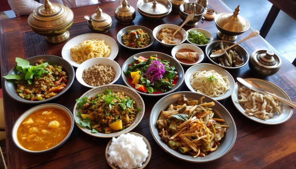 Burmese dishes showcasing culinary experience Burmese dishes showcasing culinary experience