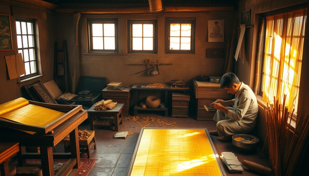 Burmese gold leaf process Burmese gold leaf process