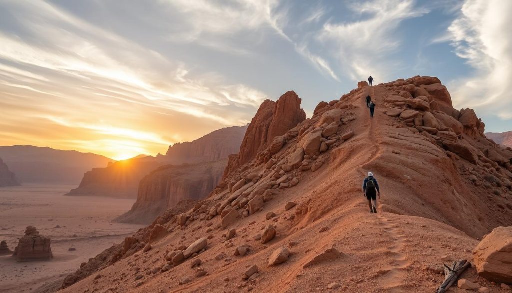 Challenging hikes in Wadi Rum Challenging hikes in Wadi Rum