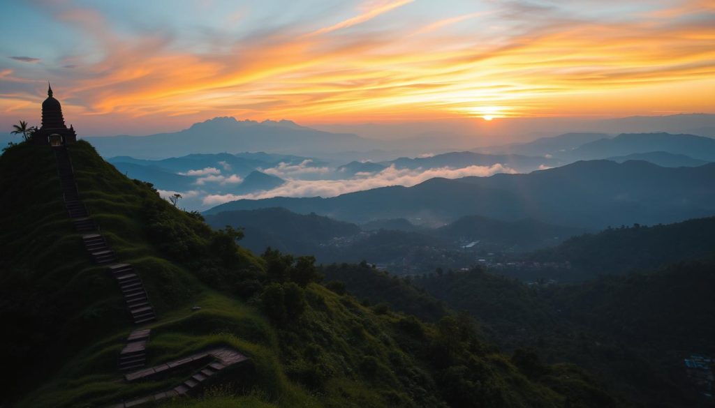 Climbing Mount Phousi for stunning views Climbing Mount Phousi for stunning views