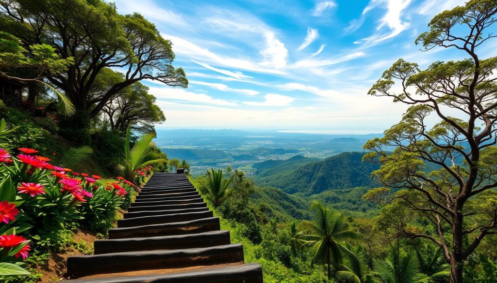 Climbing Mount Popa steps and views Climbing Mount Popa steps and views