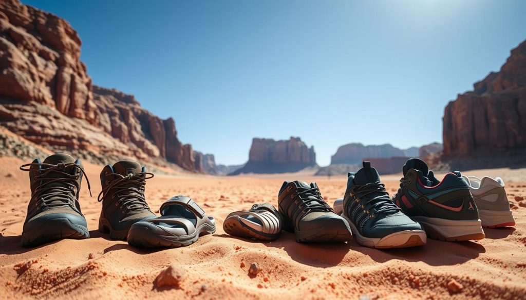 Footwear choices for Wadi Rum Footwear choices for Wadi Rum
