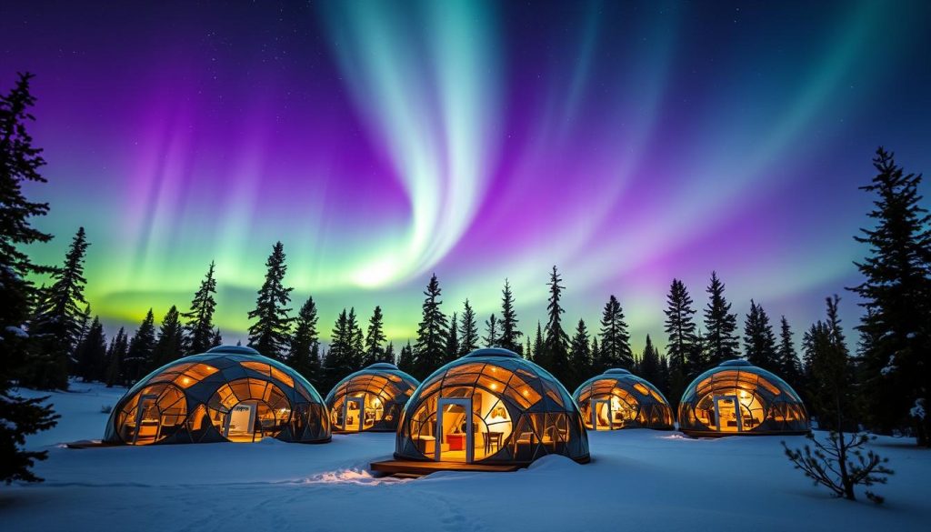 Glass igloo aurora viewing accommodations