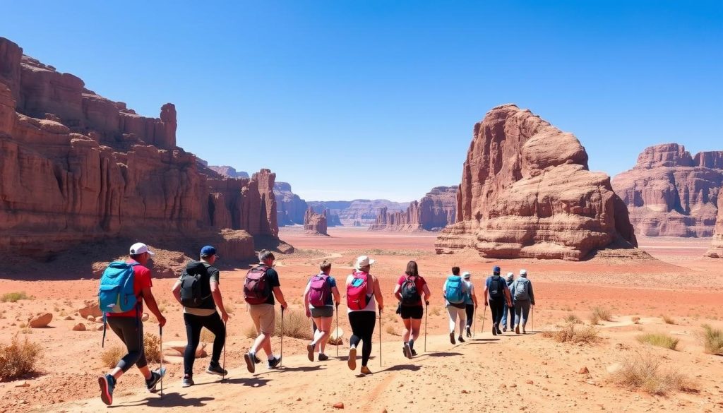 Guided hiking in Wadi Rum Guided hiking in Wadi Rum