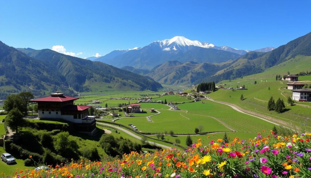 Haa Valley natural beauty with Meri Puensum mountains Haa Valley natural beauty with Meri Puensum mountains
