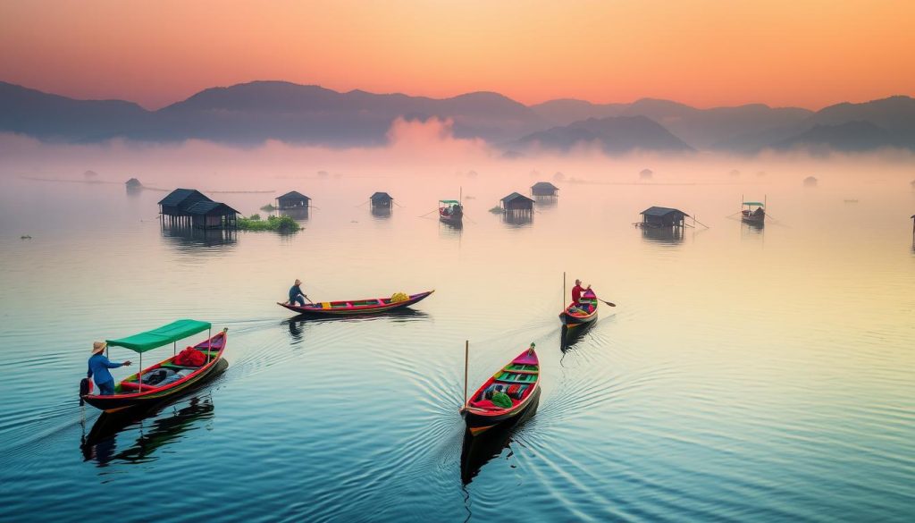 Inle Lake boat tours featuring local fishermen and floating villages Inle Lake boat tours featuring local fishermen and floating villages