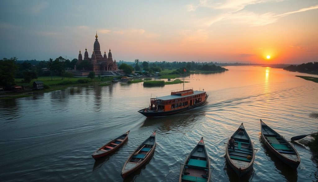 Irrawaddy Cruise showcasing Mandalay adventure activities with local life. Irrawaddy Cruise showcasing Mandalay adventure activities with local life.