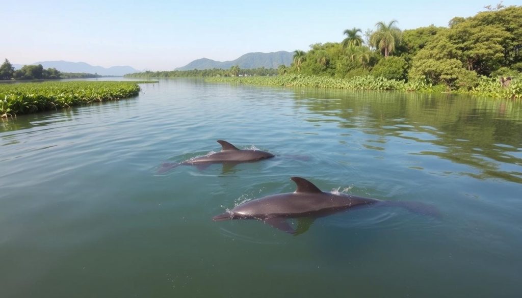 Irrawaddy dolphins in the Mekong River Irrawaddy dolphins in the Mekong River
