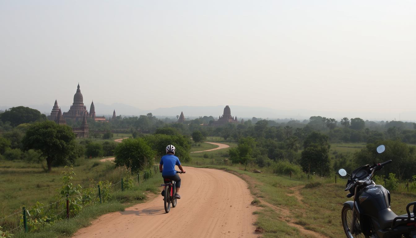 Is it safe to explore Bagan by bicycle or motorbike?