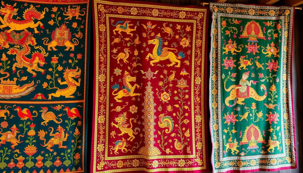 Kalaga tapestries showcasing Mandalay cultural handicrafts Kalaga tapestries showcasing Mandalay cultural handicrafts