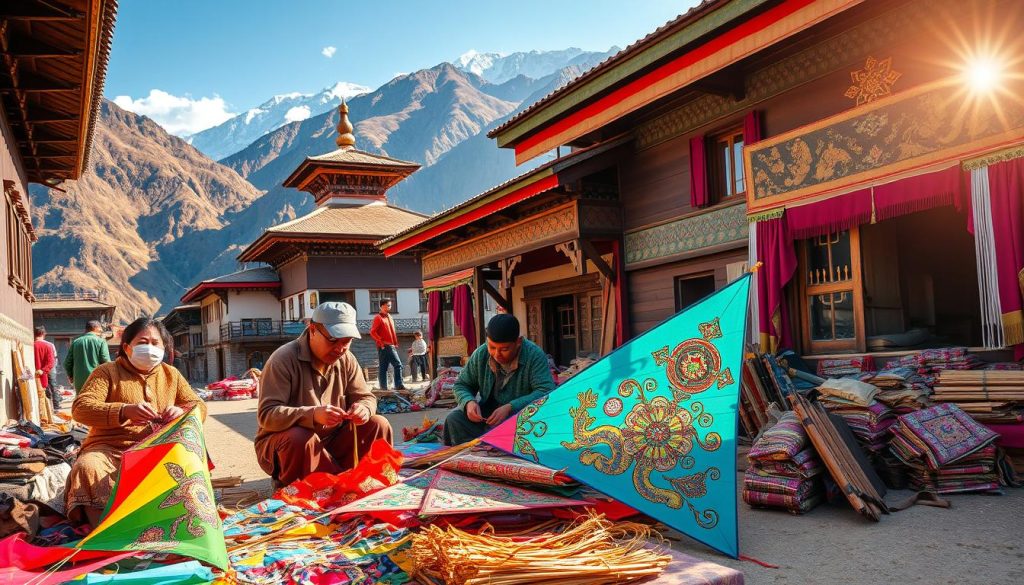 Kite making in Bumthang Kite making in Bumthang