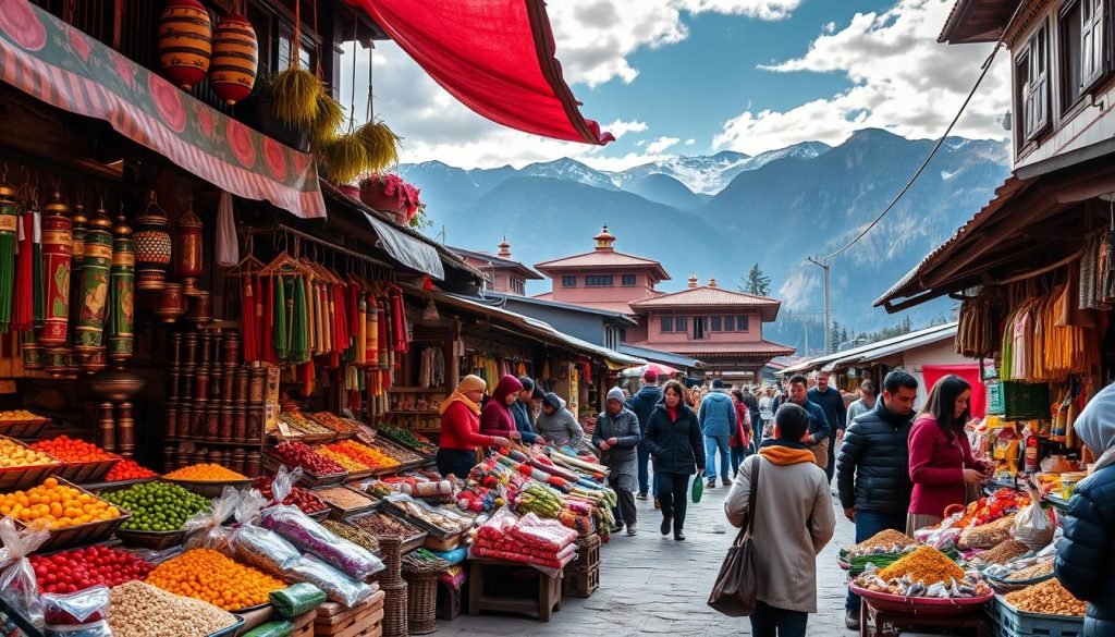 Local markets in Thimphu Local markets in Thimphu