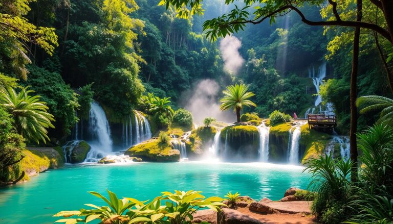 Luang Prabang waterfalls besides Kuang Si