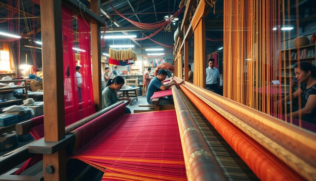 Mandalay silk weaving craftsmanship Mandalay silk weaving craftsmanship