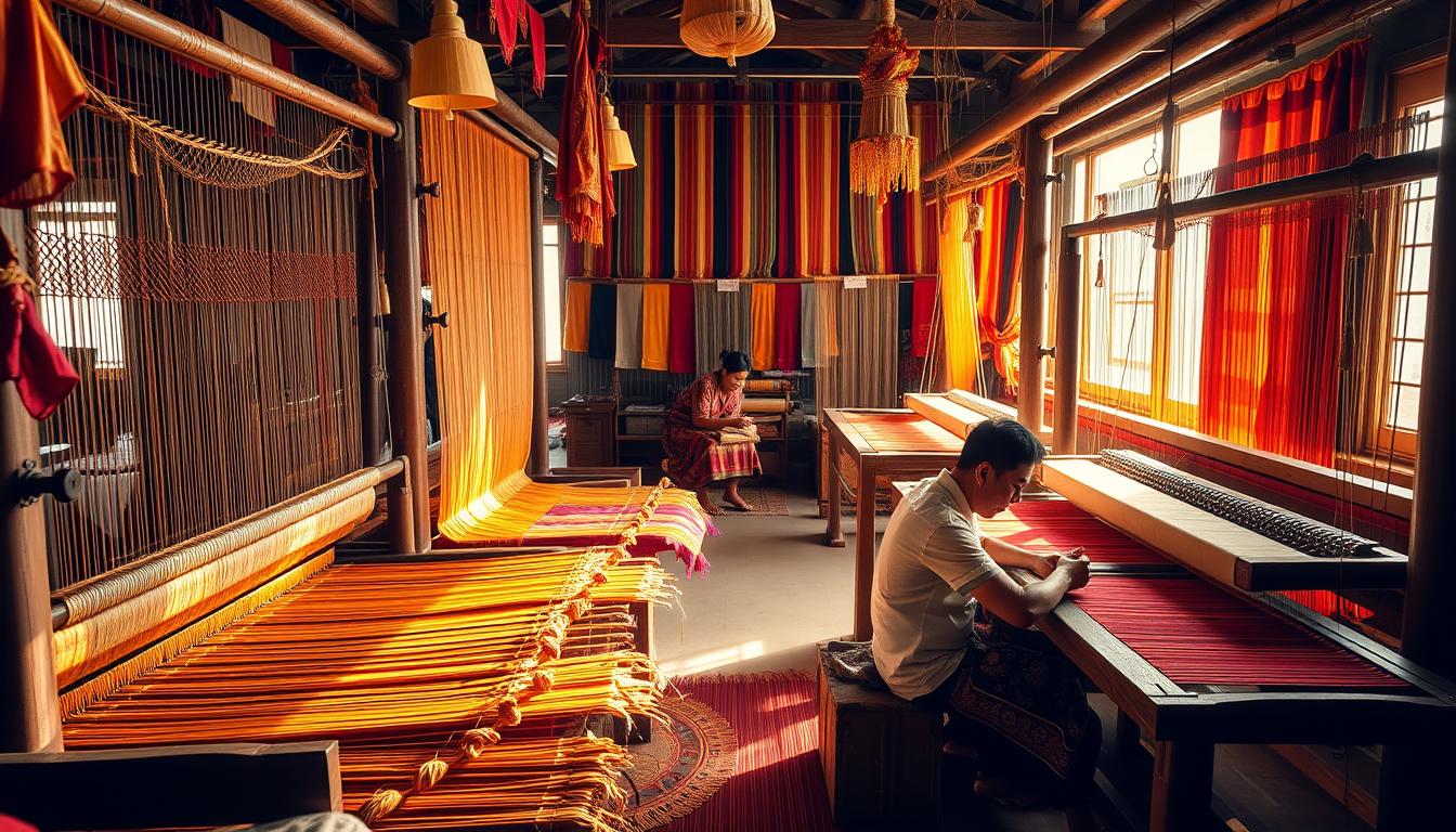 Mandalay silk weaving