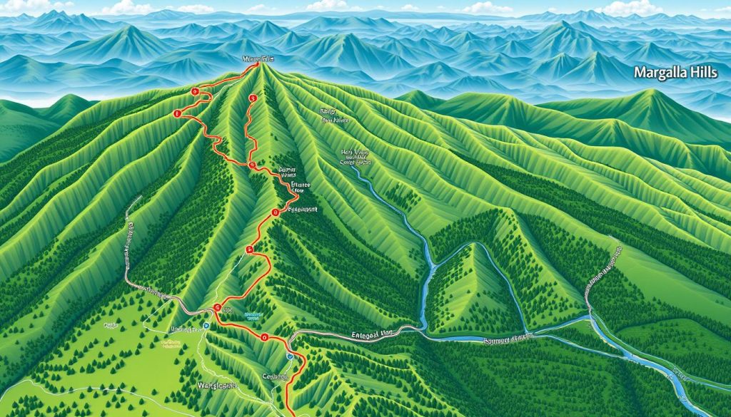 Margalla Hills trail map Margalla Hills trail map