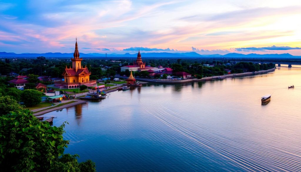 Pakse landmarks along the Mekong River Pakse landmarks along the Mekong River